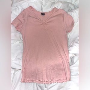 cinched baby pink tee